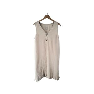 AIGA Sand Beige Linen Sleeveless Shift  Midi Dress M